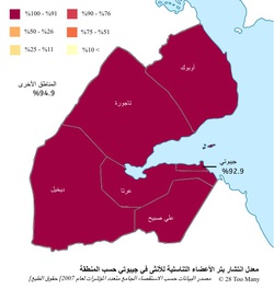Prevalence Map: FGM in Djibouti (2007, Arabic)